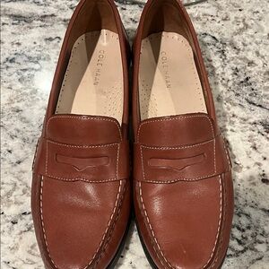 Cole Haan women’s Tan Leather Loafers never worn .